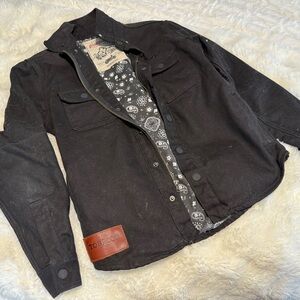 Black Men's Waxed Canvas Jacket (Go Fast Don’t Die)